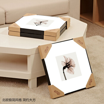 
                                        云图 装饰画现代简约客厅卧室床头沙发背景墙挂画淡雅有框布艺画 一套价ABC画面 50*50(黑色框)                