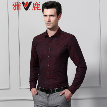 【雅鹿衬衫男】雅鹿(yaloo 衬衫男2017秋装新品衬衫长袖商务休闲