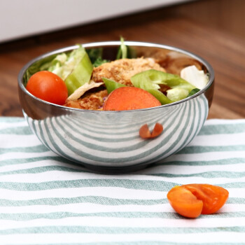 
                                        新桥（Cenka）不锈钢焊边碗 双层隔热防烫饭碗汤碗13cm 用餐饭碗                