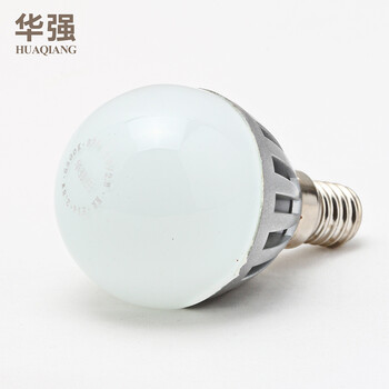 华强 led灯泡E14小螺口玉兰内涂家用照明吊灯灯泡2.8W 黄光
