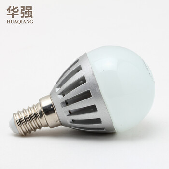 华强 led灯泡E14小螺口玉兰内涂家用照明吊灯灯泡2.8W 黄光