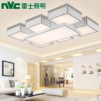 雷士照明nvc led客厅灯简约现代吸顶灯长方形大气遥控
