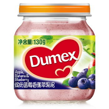 Dumex多美滋缤纷蓝莓香蕉苹果泥 6个月+ 130g/罐 法国进口辅食