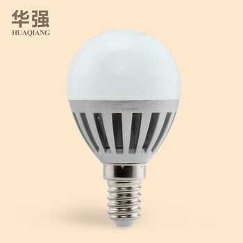 华强 led灯泡E14小螺口玉兰内涂家用照明吊灯灯泡2.8W 黄光
