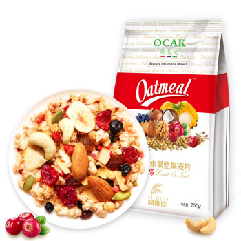 欧扎克 水果坚果麦片 干吃即食麦片每日早餐零食脆麦 750g