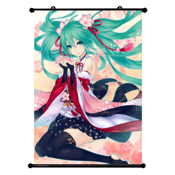动漫挂画海报 壁纸 初音未来动漫卷轴挂画海报挂布壁画miku美少女歌姬