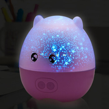 
                                        绿盒子 旋转星空灯LED投影灯 爱尚猪星星灯蓝牙星空投影仪音乐灯 生日礼物儿童节礼物 水晶蓝 五色/遥控版/DIY定制                