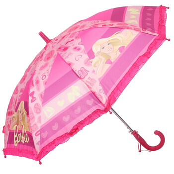 芭比（Barbie）卡通儿童雨伞 儿童安全直杆伞 粉色BS003
