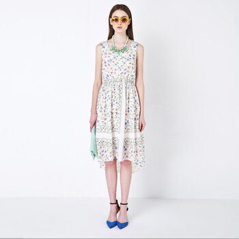 太平鸟 碎花长连衣裙AL82421小组,太平鸟 碎花