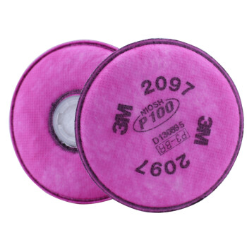 3M 2097 过滤棉 防有机蒸气异味颗粒物滤棉 防尘 防护面具滤片 P100 2097滤棉(5包)