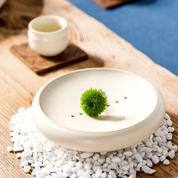 
                                        空空茶道 陶瓷茶壶垫壶承干泡茶具零配件茶承 现代日式功夫茶具 白陶壶托                
