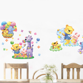 
                                        DEEZU卡通动物可爱长颈鹿可移除儿童房装饰背景墙贴画 D-0179可贴宽约130厘米高约70厘米 大                