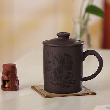 
                                        
                                        品茶忆友 茶具 茶杯宜兴紫砂杯泡茶杯 横舟无野                