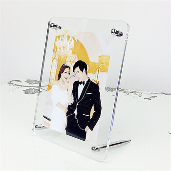 亚克力相框摆台组合 7寸 5 6 8 a4 创意相架婚纱照相框个性画框 纯透明圆角 A4