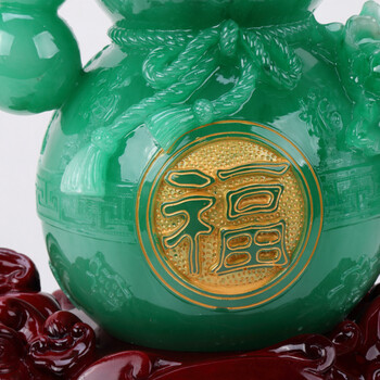 华庭丽娜 百福临门工艺品 葫芦摆件金蟾开业乔迁工艺礼品 家居装饰品 YL百福临门玉色
