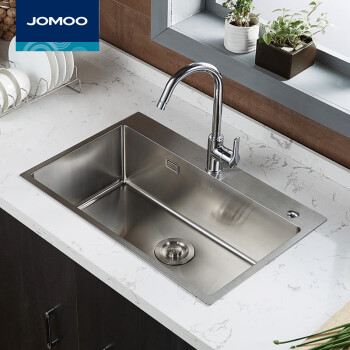 九牧(jomoo) 厨卫厨房大单槽进口大容量加厚304不锈钢龙头洗菜盆洗碗