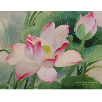 
                                        艺绫手工刺绣 一抹夏荷 现代荷花苏绣画 餐厅装饰画 过道挂画 进门玄关壁画 现代欧式工艺画                