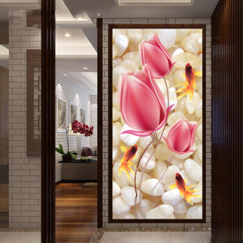 
                                        豪咖（HAOKA） 豪咖无缝壁画玄关背景墙布郁金香3D整张墙纸壁布走廊过道装饰画现代简约定制款 无纺布/平方米                