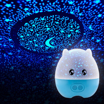 
                                        绿盒子 旋转星空灯LED投影灯 爱尚猪星星灯蓝牙星空投影仪音乐灯 生日礼物儿童节礼物 水晶蓝 五色/遥控版/DIY定制                