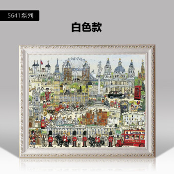 
                                        岱岳 实木欧式大相框画框 300片500片1000片相框挂墙 拼图框专用 5641白色 常规1000片75.5*50.5cm                