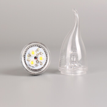 华宝亮e27led灯泡e27螺口灯泡e14节能灯泡5w蜡烛灯护眼灯泡3w尖泡水晶灯泡光源 E14 正白光  蜡烛灯泡 3w