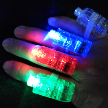 
                                        仕彩  万圣节发光手指灯激光灯荧光LED戒指灯 儿童荧光玩具 酒吧KTV用品 红色一个                