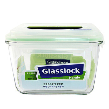 韩国GLASSLOCK玻璃饭盒保鲜盒泡菜坛子 钢化密封 微波饭盒便当盒 2500ml