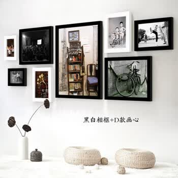 致青春复古怀旧酒吧饭店装饰画烧烤店ktv记忆照片墙 黑白相框 图片d款