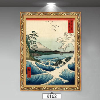 神奈川冲浪里 日本浮世绘海浪挂画榻榻米酒店日式壁画客厅装饰画 k162