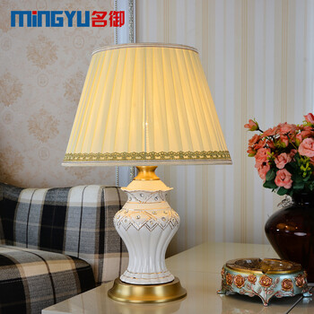 名御美式乡村客厅台灯北欧创意时尚卧室床头装饰灯W5012 配5W暖光LED光源