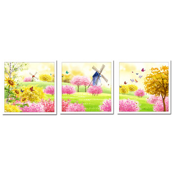 
                                        锦艺 时尚百搭装饰画现代简约 壁画 三联画客厅沙发墙画 卧室床头有框画 挂画油画 B111 G款三联画价格 60*60                