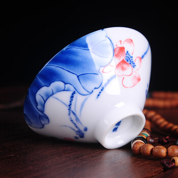 
                                                            清彩茶杯品茗杯建盏油滴窑变天目杯 建盏杯 茶杯茶具配件主人杯小茶杯 红色斑点杯1个                