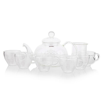 
                                                            奇高茶具套装 玻璃茶壶套装7件套(1茶壶6茶杯)隔热玻璃礼盒装红茶茶具套装 CK-001LD                