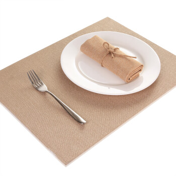 
                                        LIFEEYES餐厅餐垫皮革PU隔热垫桌垫盘垫 欧式防水时尚西餐垫 宝莱 金色33*46cm                