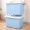 百草园 塑料整理箱收纳箱 衣服杂物储物箱 特大号130L 2个装 蓝色