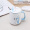 贝瑟斯 卡通杯子陶瓷马克杯带盖带勺水杯可爱牛奶杯咖啡杯  蓝色