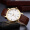 雷迈表（REIMAH）手表 简约休闲棕色皮带介金白面石英情侣表男表M9003.GCL