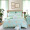 水星家纺 全棉四件套纯棉 床上用品套件床单被单被罩植物花卉 双人1.8米床 威尼斯花园(浅蓝)