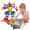 铭塔（MING TA）130件套磁力片 百变提拉建构片儿童积木玩具塑料哒哒搭磁性智力魔磁铁棒 雪橇系列收纳盒装