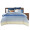 水星家纺 全棉四件套纯棉 床上用品套件床单被罩被套简约格纹 双人1.8米床 蓝调生活