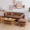 A家家具 沙发 北欧客厅布艺沙发 可拆洗小户型懒人沙发 三人位+脚踏 深棕色 ADS-025