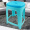 健安凳子 塑料休闲凳加厚板凳防滑圆凳成人椅子高方凳带提手蓝色0845