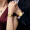 雷迈表（REIMAH）手表 真情系列休闲棕色皮带金面石英情侣表女表L6126.GL