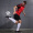 范斯蒂克 运动套装男篮球足球服短袖透气跑步训练服健身运动服定制印字印号 红拼黑两件套 XLF017 M