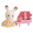 森贝儿家族日本品牌公主玩具女孩娃娃屋植绒兔子人偶-便利携带套 巧克力兔宝宝和钢琴SYFC52028