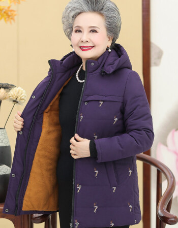 恒源祥羽绒服中老年人女加绒加厚奶奶老太太冬装女士减龄保暖外套妈妈