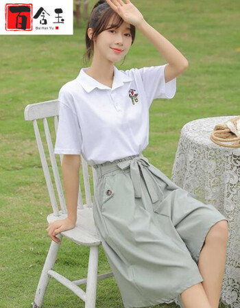 夏季女生学生韩版棉少女初中生女装中学生短袖t恤套装女夏天衣服潮流