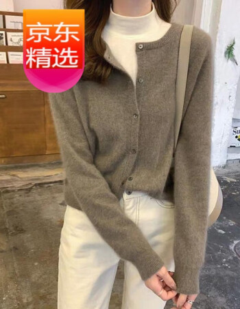 针织开衫外套女春秋上衣女装外搭薄款短纯色宽松慵懒风毛衣针织开衫小