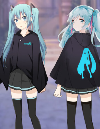 初音未来歌姬加绒披风葱娘音动漫周边秋冬风衣卡通二元次cos衣服03款