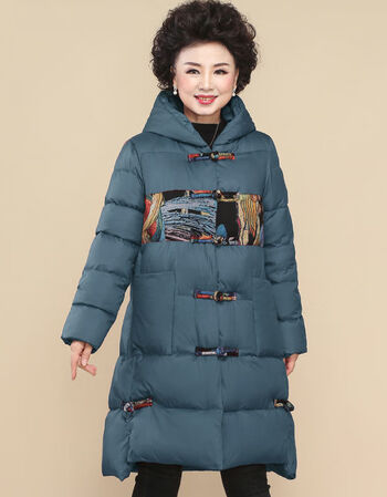免费试穿妈妈冬装外套棉服中老年民族风棉衣女中长款秋冬加厚棉袄湖